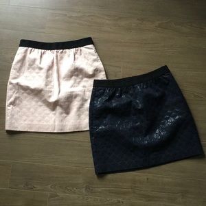 Loft Mini Skirts (Pale Pink & Navy Blue) $10 for 2